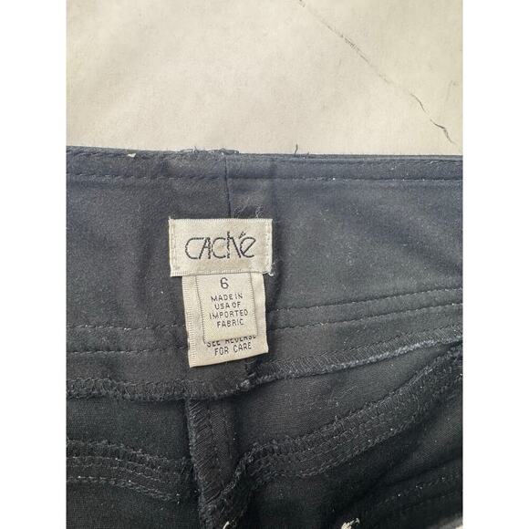Vintage Y2K Capri Pants Black Oversize Buttons Silver Edgy High Contrast Size 6 - Picture 8 of 9
